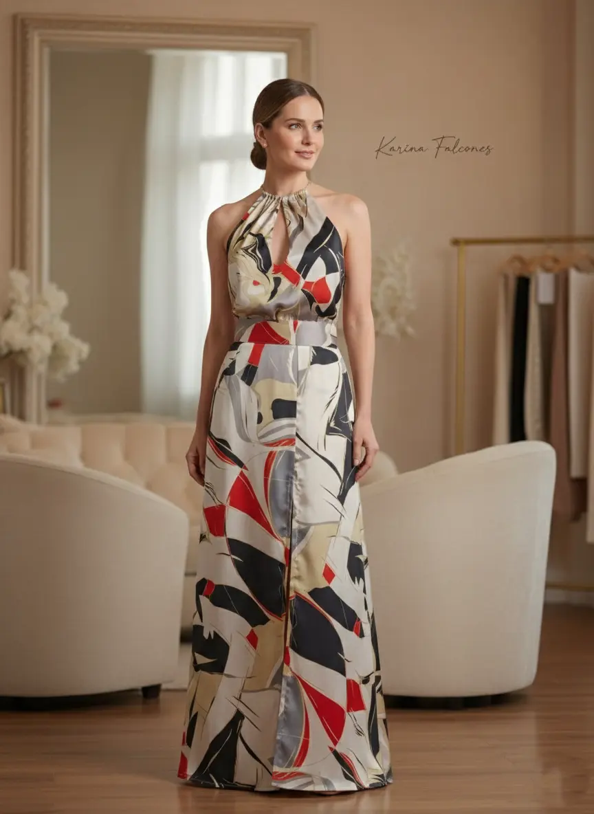 Vestido LARGO a medida para invitada en Madrid (clienta) - Karina Falcones