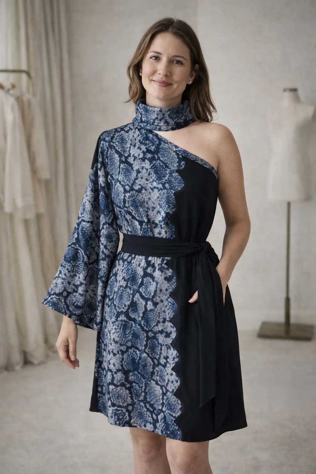 Vestido de Fiesta Magenta: Elegancia Camisera de Alta Costura (clienta) - Karina Falcones