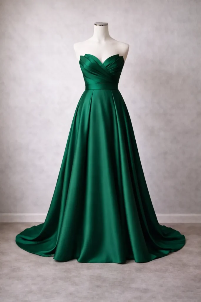 maniqui vestido de fiesta esmeralda