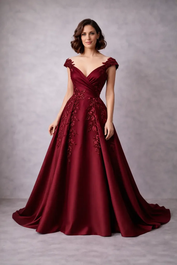 vestido de fiesta granate